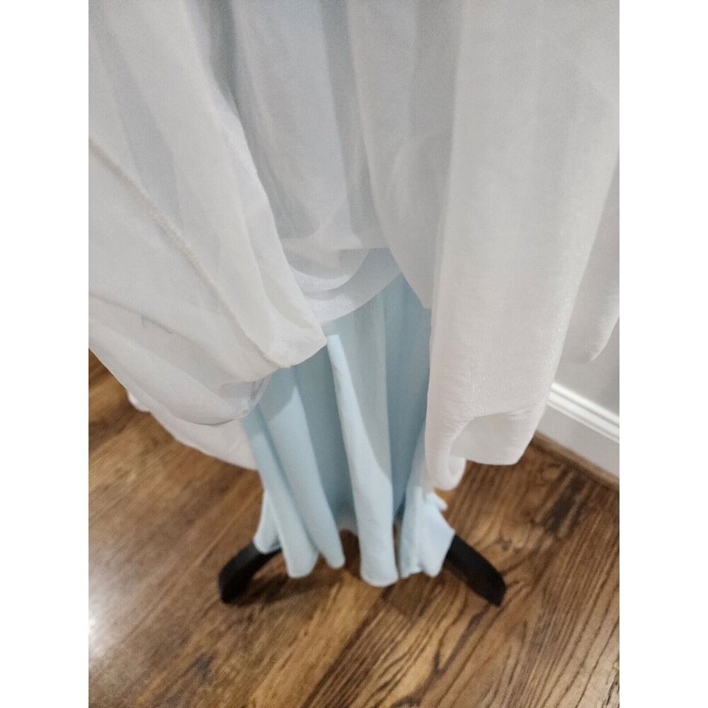 Vintage 1970s Gossard Artemis Pale Blue Double Layer Chiffon Nightgown Wedding S - Picture 7 of 15